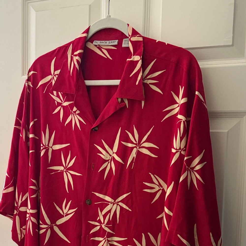 Men's Red Bamboo Pattern Shirt
